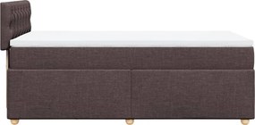 vidaXL Κρεβάτι Boxspring με Στρώμα Σκούρο Καφέ 100x200 εκ. Υφασμάτινο