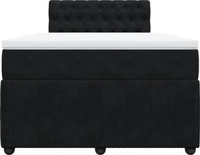 vidaXL Κρεβάτι Boxspring με Στρώμα Μαύρο 120x190 εκ. Βελούδινο