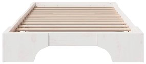 vidaXL Κρεβάτι Λευκό 90x200 εκ. Μασίφ Ξύλο Πεύκου