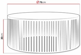 Τραπεζάκι σαλονιού Oswego 122, Άσπρο, 30cm, 19 kg, Πλαστικοποιημένη μοριοσανίδα, Στρόγγυλος | Epipla1.gr