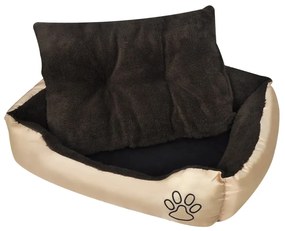 170202 vidaXL Κρεβάτι Σκύλου Ζεστό με Επενδυμένο Μαξιλάρι XL Καφέ, 1 Τεμάχιο