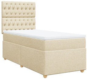 ΚΡΕΒΑΤΙ BOXSPRING ΜΕ ΣΤΡΩΜΑ ΚΡΕΜ 90X200 ΕΚ.ΥΦΑΣΜΑΤΙΝΟ 3291175