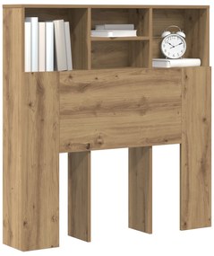 vidaXL Κρεβάτι με Κεφαλάρι με ράφι artisan δρυς 100 x 19 x 103.5 εκ