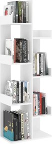 vidaXL Βιβλιοθήκη Λευκή 48 x 25,5 x 140 εκ. από Επεξ. Ξύλο