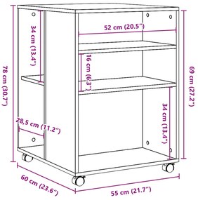 ΒΟΗΘΗΤΙΚΟ ΤΡΑΠΕΖΙ ΜΕ ΡΟΔΕΣ ΜΑΥΡΟ 55X60X78 ΕΚ. ΕΠΕΞ. ΞΥΛΟ 853156