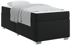 vidaXL Σκελετός Κρεβατιού Μαύρο 90 x 190 cm Τεχνητό δέρμα
