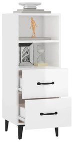 vidaXL Ντουλάπι Γυαλιστερό Λευκό 34,5x34x90 εκ. Επεξεργασμένο Ξύλο