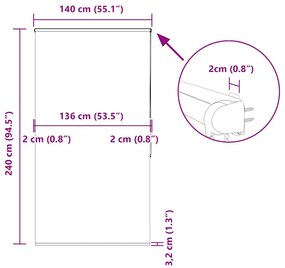 ΚΟΥΡΤΙΝΑ ΜΠΑΝΙΟΥ ΡΟΛΟ ΚΑΣΕΤΑ 140X240ΕΚ. ΠΛΑΤΟΣ ΥΦΑΣΜΑΤΟΣ 136ΕΚ. 4015060