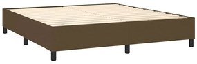vidaXL Κρεβάτι Boxspring με Στρώμα &amp; LED Σκ.Καφέ 180x200εκ. Υφασμάτινο