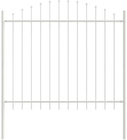 vidaXL Λευκός Κήπος Φράχτης με Τόξο, 3.4μ x 1.25μ - Φτιαγμένος από Χάλυβα