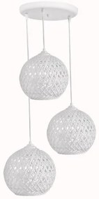 Κρεμαστό Φωτιστικό Οροφής SILK-01 PENDEL 3/L Λευκό 31-1234 Heronia-31-1234-Λευκό 31-1234
