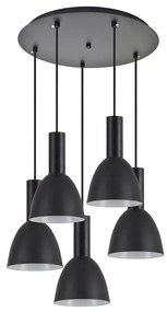 Φωτιστικό Οροφής  SE21-BL-4-5BL-MS2 ADEPT TUBE Black Pendant Black Metal Shade+ - 51W - 100W - 77-8552