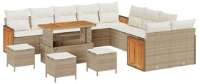 vidaXL Σετ Καναπέ Κήπου 14 pcs Μπεζ, Κρέμα 110 x 55 x 71 εκ