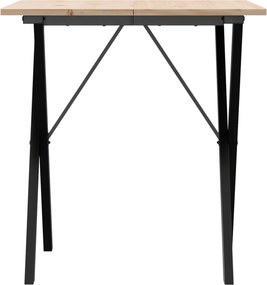 vidaXL Τραπέζι Τραπεζαρίας Πλαίσιο Χ Μασίφ Πεύκο/Ατσάλι