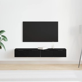 vidaXL Ντουλάπια Τοίχου 2 τεμ Μαύρη Βελανιδιά 68x30x20 εκ Επεξεργασμένο Ξύλο