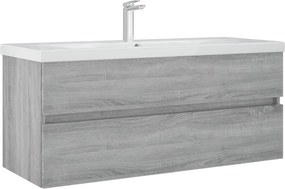vidaXL Ντουλάπι Νιπτήρα Γκρι Sonoma 100x38,5x45 εκ. Επεξεργασμένο Ξύλο
