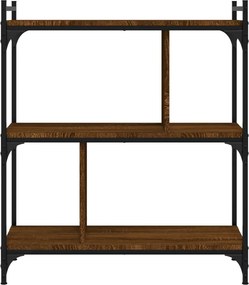 vidaXL Βιβλιοθήκη 3 Επιπέδων Καφέ Δρυς 76 x 32 x 88 εκ. Επεξ. Ξύλο