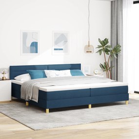 vidaXL Κρεβάτι με Στρώμα Μπλε 200x200 εκ. Ύφασμα