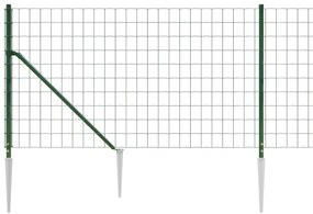 vidaXL Συρματόπλεγμα Περίφραξης Πράσινο 1 x 25 μ. με Καρφωτές Βάσεις