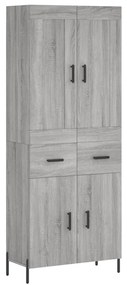 vidaXL Ντουλάπι Γκρι Sonoma 69,5 x 34 x 180 εκ. Επεξεργασμένο Ξύλο