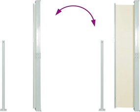 vidaXL Σκίαστρο Βεράντας Πλαϊνό Συρόμενο Κρεμ 160 x 300 εκ.