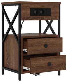 vidaXL Κομοδίνο Καφέ δρυς 40 x 31 x 60 εκ. Επεξεργασμένο ξύλο