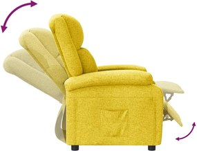 vidaXL Πολυθρόνα Ανακλινόμενη Κίτρινη Υφασμάτινη