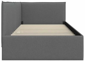 vidaXL Κρεβάτι Γωνίας με κεφαλάρι Σκούρο γκρι 80 x 200 cm ύφασμα