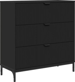 vidaXL Πλαϊνό γραφείο Μαύρο 79,5 x 33 x 82 εκ Επεξεργασμένο ξύλο