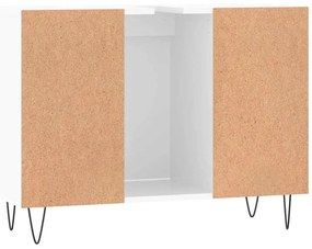 vidaXL Ντουλάπι Μπάνιου Γυαλ. Λευκό 80 x 33 x 60 εκ. από Επεξεργ. Ξύλο