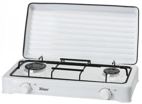 Εστία Υγραερίου ZLN0025-WHT Διπλή Εμαγιέ 60,50x35,50x9,50cm White Zilan Εμαγιέ