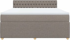 vidaXL Κρεβάτι Boxspring με Στρώμα Taupe 180x200 εκ. Υφασμάτινο