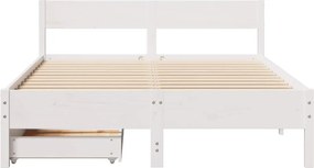 vidaXL Σκελετός Κρεβ. Χωρίς Στρώμα Λευκό 120x200 εκ Μασίφ Πεύκο