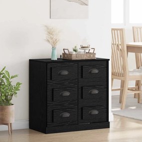 vidaXL Πλαϊνό γραφείο με συρτάρι Μαύρη Οξυά 70 x 35,5 x 67,5 εκ.