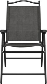 vidaXL Πτυσσόμενες καρέκλες 4 τεμ. Melange Grey Steel και Textilene