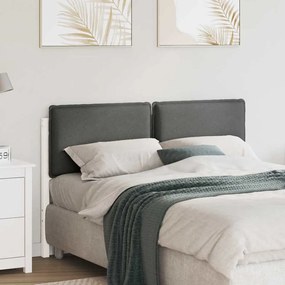 vidaXL Ταπετσαρισμένο κεφαλάρι Λευκό και Ανοιχτό Γκρι 120 cm