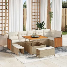 vidaXL Σετ Καναπέ Κήπου 9 pcs μπεζ και κρεμ 100 x 100 x 71 cm