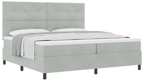 vidaXL Κρεβάτι με στρώμα Φωτεινό Γκρι 200x200 cm Βελούδο