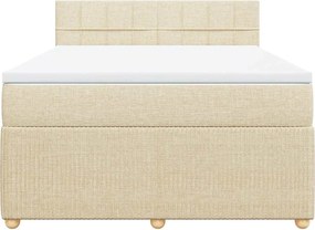 vidaXL Κρεβάτι Boxspring με Στρώμα Κρεμ 160x200 εκ. Υφασμάτινο