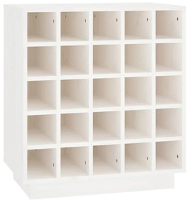 vidaXL Κάβα Κρασιών Λευκή 55,5 x 34 x 61 εκ. από Μασίφ Ξύλο Πεύκου