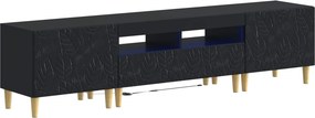 vidaXL 5 Τεμάχια LED Τηλεοπτικού Ντουλαπιού Μαύρο Επεξεργασμένο Ξύλο