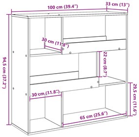 ΒΙΒΛΙΟΘΗΚΗ ΜΑΥΡΟ 100X33X94,5 ΕΚ. ΑΠΟ ΕΠΕΞΕΡΓΑΣΜΕΝΟ ΞΥΛΟ 3309475