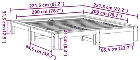 ΣΚΕΛΕΤΟΣ ΚΡΕΒ. ΧΩΡΙΣ ΣΤΡΩΜΑ ΛΕΥΚΟ 200X200 ΕΚ ΜΑΣΙΦ ΠΕΥΚΟ 3308727