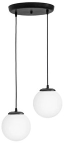Φωτιστικό Οροφής GL-600 02-0317 Με Ανισόπεδες Σφαίρες 2/Ε27 Φ30x80cm Black-White Heronia