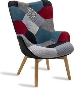 Πολυθρόνα Kido pakoworld υφασμάτινη χρώμα patchwork