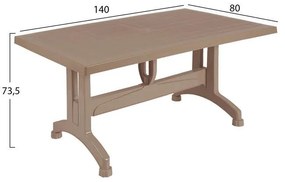 Σετ Κήπου Τραπεζαρία HM10576.02 5 τεμ Καπουτσίνο Rattan Πολυπροπυλενίου με Τραπέζι 140x80x73.5 εκ. &amp; 4 Καρέκλες