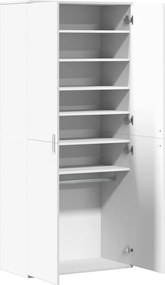 vidaXL Παπουτσοθήκη Λευκή 80x39x178 εκ. από Επεξεργασμένο Ξύλο