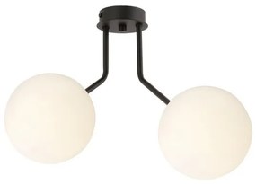 Φωτιστικό Οροφής 2xE14 Ατσάλι-Γυαλί Μαύρο NOVA Made in Poland Emibig-1138/2-Λευκό 1138/2