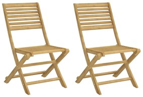 vidaXL Καρέκλες Κήπου Πτυσσόμενες 2 τεμ 48,5x61,5x87 εκ. Μασίφ Ακακία