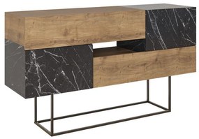 Μπουφές Roberta καρυδί-μαύρο μαρμάρου 145x40x82εκ 145x40x82 εκ.